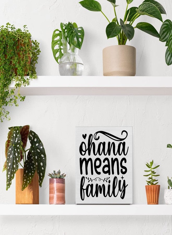 PIXCEOS Family Decorative Wooden Box Sign Ohana Means Family Wood Block Plaque Decor Rustic Shelf or Wall Display for Home Living Room Bedroom - Image 4